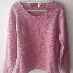 Custom Knit USA Pink Round Neck Women's Sweater Small